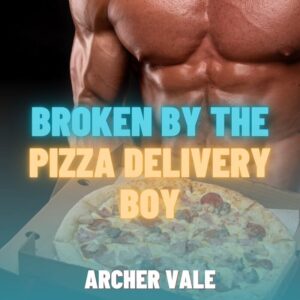 eBook cover showing a bodybuilder using greasy pizza to fat shame an obese gay gainer.