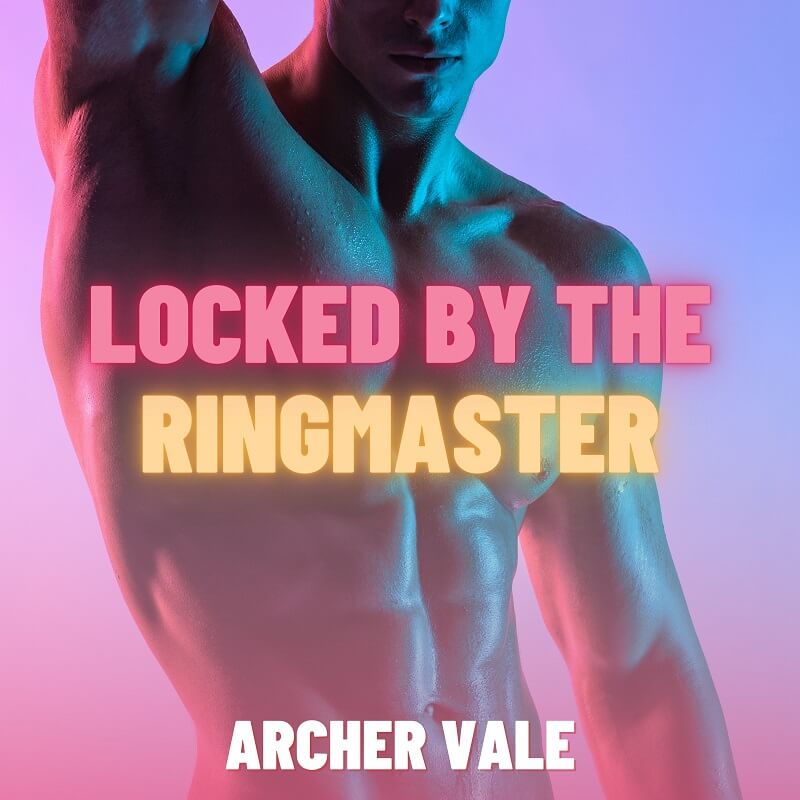 Story cover showing a straight white bodybuilder flexing for a horny gay circus audience.