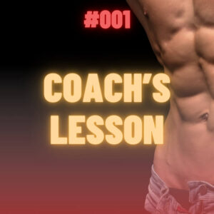 M4M audio cover showing a baseball coach flexing abs to seduce a player.