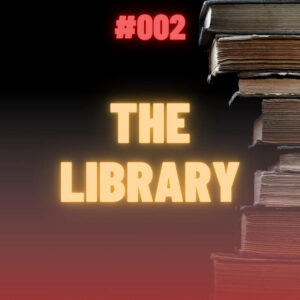 M4M audio cover showing a pile of dusty, mysterious books in a library.