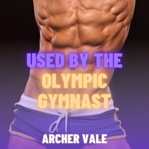 Audiobook cover showing an Olympic gymnast flexing abs to transform a gay twink into a puppy boy slave.