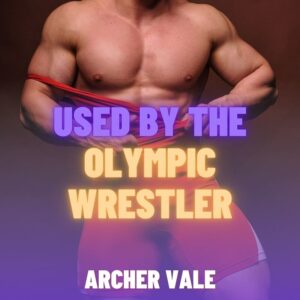 Audiobook cover showing an Olympic wrestler stripping his red lycra singlet to seduce a gay gooner.