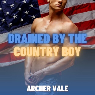 Audiobook cover showing a redneck alpha male undressing for his chastity cage slaves near an American flag.