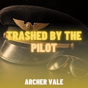 Gay chastity cage story cover with a pilot’s cap, gold wings and aviator sunglasses
